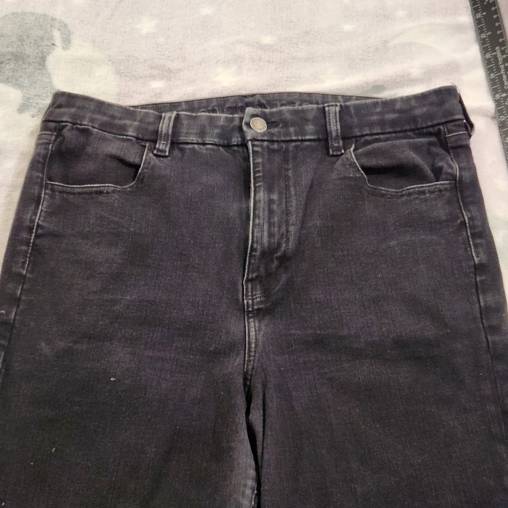American Eagle Jeans Women's Size 16 Super High Rise Jegging Curvy Black Stretch - Picture 1 of 15